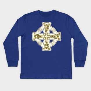 Celtic High Cross Decorative Knotwork 4 Kids Long Sleeve T-Shirt